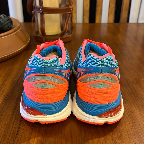 ASICS Gel Cumulus 18 shoes sneakers T6C8N 3906 running coral blue Womens Size 7 - Picture 7 of 13